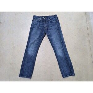 Levi's 513 Men's Slim StraightJeans 32x30 DARK Blue MidRise Denim - USED GOOD
